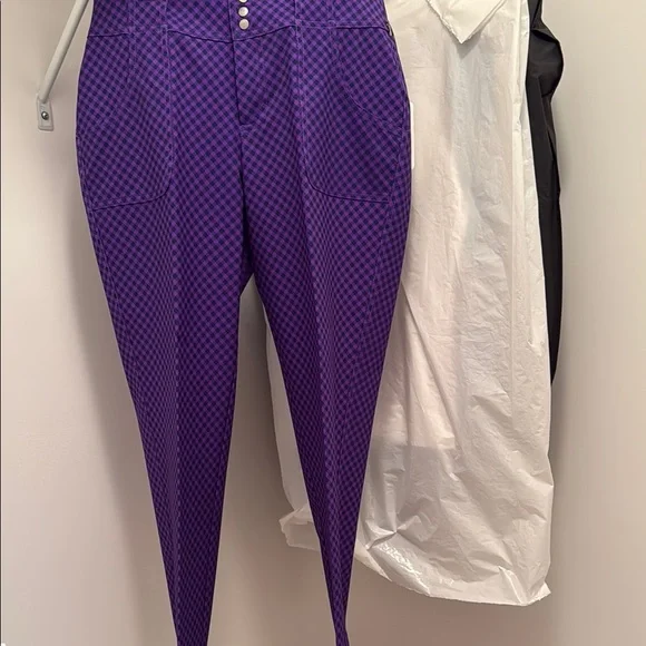 Purple and navy Checkered Golf pants - Picture 3 of 10
